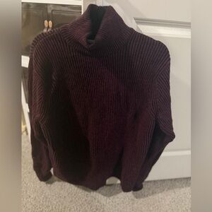 MAISON KITSUNE Burgundy Turtleneck Sweater